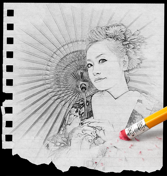 鉛筆画アレンジ