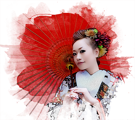 完成した水彩画