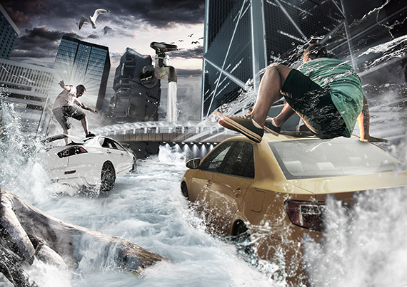 水しぶき素材配置